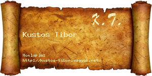Kustos Tibor névjegykártya